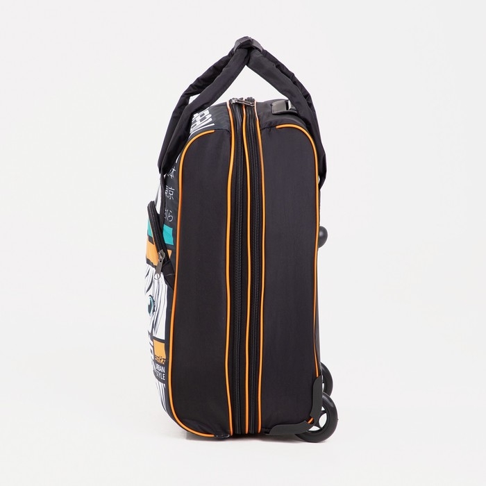 Чемодан детский 37 л (S), отдел на молнии, дорожная сумка, цвет чёрный