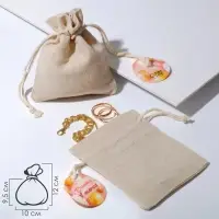 Мешочек подарочный &laquo;Лён&raquo; счастье, 10&times;12 см, цвет кремовый