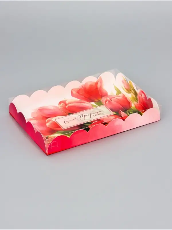 Коробка для печенья, &laquo;Тюльпаны&raquo;, 22&times;15&times;3 см