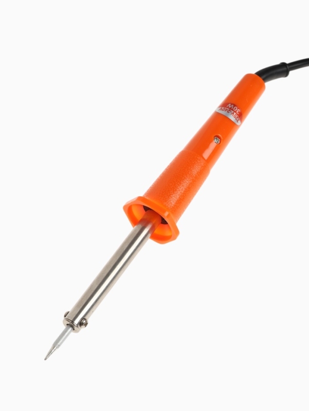 Паяльный набор ТУНДРА, паяльник 30 Вт, подставка, жало, паста, припой, 5 предметов