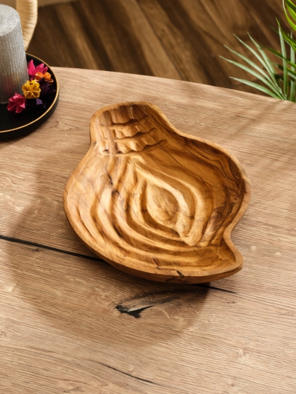 Тарелка "Древесная кора" дерево Джати, 28х21х5 см, цв. коричневый