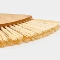 Щетка с совком "Meli", бамбуковая ручка, цвет черный 20х19 см