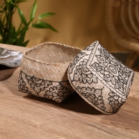 Корзинка плетеная "Бонтанг" бамбук 12х12х10 см, светлая