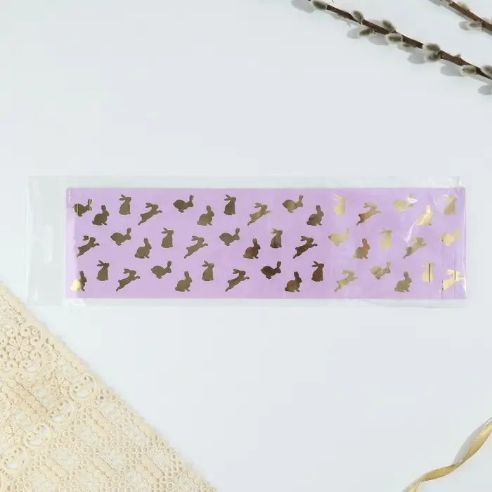 Форма ободок для кулича с тиснением &laquo;Кролики&raquo; на пасху, 32.2&times;9 см