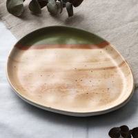 Тарелка керамическая &laquo;Самоцвет&raquo;, 18 х 14.4 см, цвет бежевый