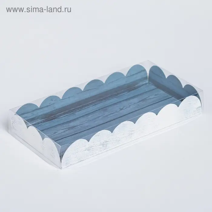 Коробка для печенья, кондитерская упаковка с пластиковой крышкой, &laquo;Вкусно&raquo;, 21 х 10.5 х 3 см