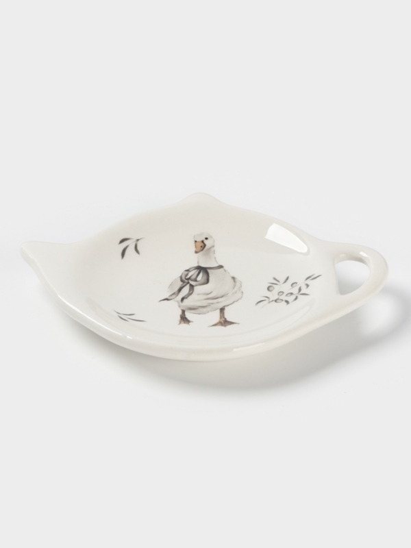 Подставка под чайный пакетик Доляна "Гуси" цвет белый  12х9х1,5 см