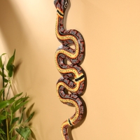 Сувенир интерьерный "Змея" дерево 50х13 см, цв. серый
