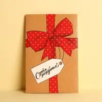 Открытка &laquo;С Днем Рождения&raquo;, большой бант, частичный УФ-лак, 12 &times; 18 см