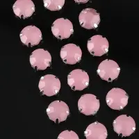 Стразы пришивные &laquo;Шатон&raquo;, круглые, в цапах, d=10 мм, 20 шт., розовые