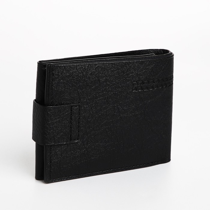 Портмоне мужское на магните, отдел для купюр, для карт, для монет, цвет чёрный Портмоне мужское на магните, отдел для купюр, для карт, для монет, цвет чёрный