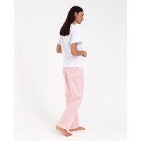 Брюки женские KAFTAN "Beautiful", цв. белый/розовый, р. 48-50 Брюки женские KAFTAN "Beautiful", цв. белый/розовый, р. 48-50