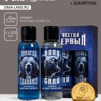 Подарочный набор ЧИСТОЕ СЧАСТЬЕ &laquo;23 февраля: Всегда первый&raquo;, гель для душа и шампунь для волос, 2&times;100