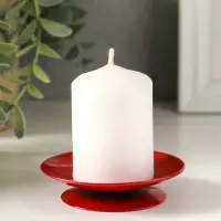 Подсвечник "Лотос" металл 7,5 см, красный