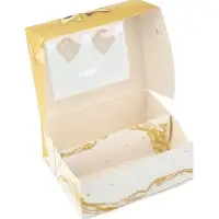 Кондитерская упаковка для макарун с окном, &laquo;Золотой бант&raquo;, 11&times;13.5&times;5.5 см