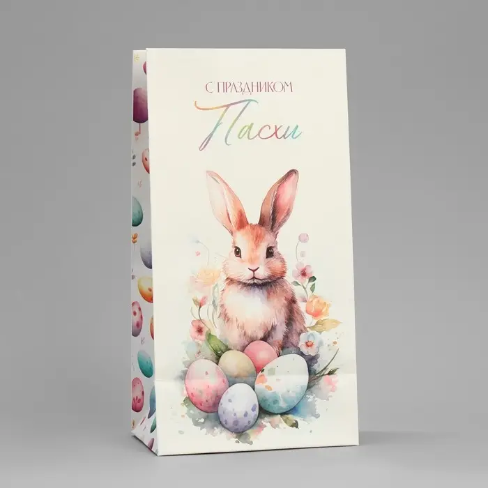 Пакет подарочный без ручек &laquo;Пасха в сердце&raquo;, 10 х 19.5 х 7 см