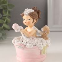 Сувенир полистоун "Купание - малышка и пёсик" 8,5х8х10,5 см