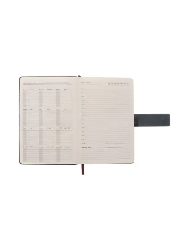 Ежедневник недатированный формат А5, с хлястиком, 128л, линия, пвх, Серый