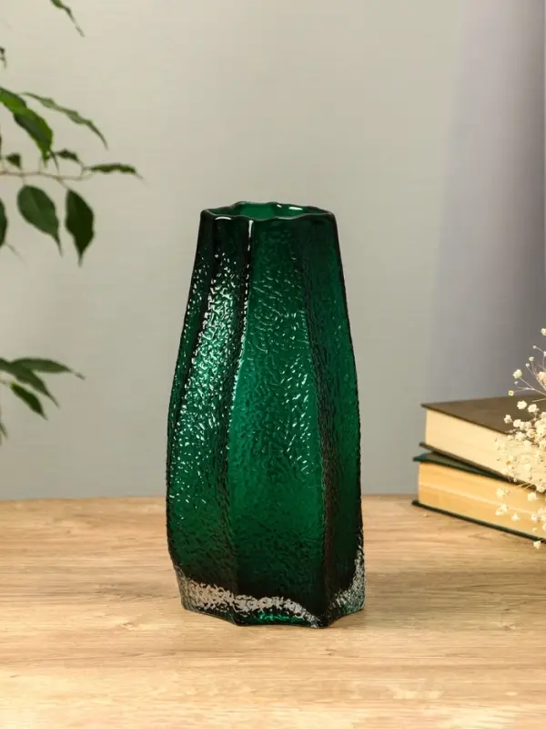 Ваза стекло настольная "Дженис" 25х12х8 см, зелёный