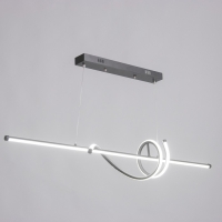 Светильник "Изгибы" LED 32Вт 6000К чёрный 100х18-110 см