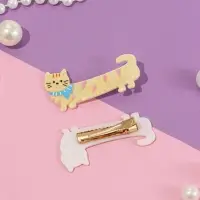 Зажим для волос "Мультизаврик" (набор 2 шт) кот в шарфе, 6,5 см