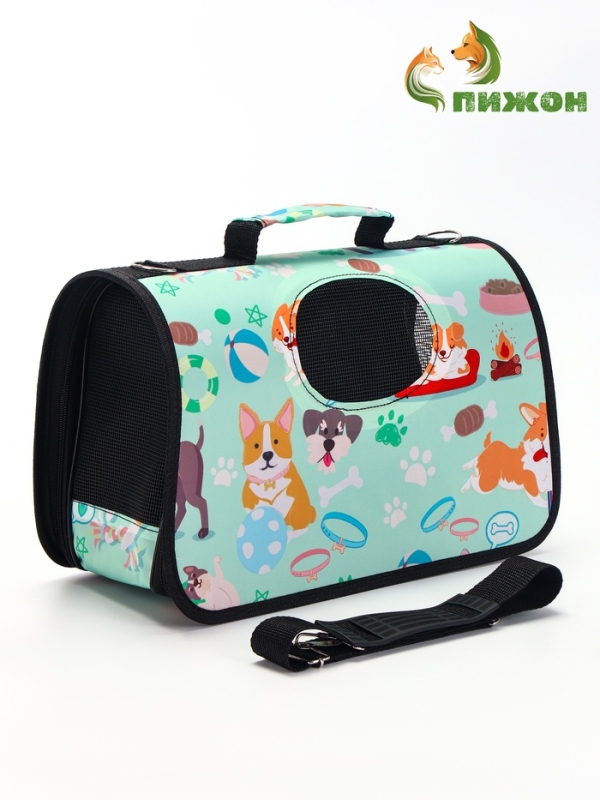 Сумка - переноска для животных"Верный друг", каркасная, размер S, 37,5 х 17 х 22 см