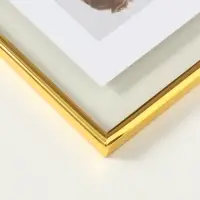 Фоторамка металл на 1 фото 13х18 см "Лофт" золото гальваника 1,2х14х18,8 см