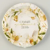 Тарелка одноразовая бумажная &laquo;Самый прекрасный день&raquo;, 18 см