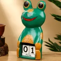 Календарь настольный &laquo;Лягушка&raquo;, 10&times;6.5&times;21 см, дерево, зелёный
