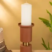 Подсвечник на 1 свечу текстурный "Терракотовый" 10,5х10,5х19 см