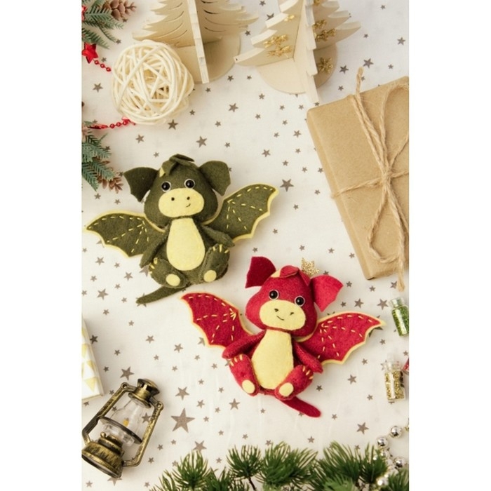 Набор для изготовления текстильной игрушки «Дракончик Боня и дракоша Ляля» рост — 12 см Набор для изготовления текстильной игрушки «Дракончик Боня и дракоша Ляля» рост — 12 см