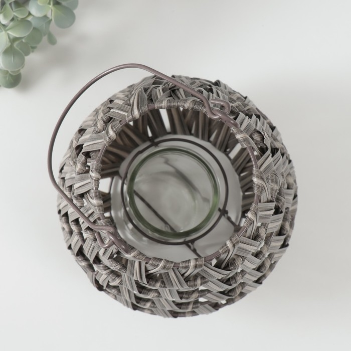 Подсвечник пластик на 1 свечу "Зигзаг" серый 10х20х24 см