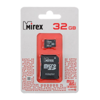 Карта памяти Mirex microSD, 32 Гб, SDHC, UHS-I, класс 10, с адаптером SD Карта памяти Mirex microSD, 32 Гб, SDHC, UHS-I, класс 10, с адаптером SD