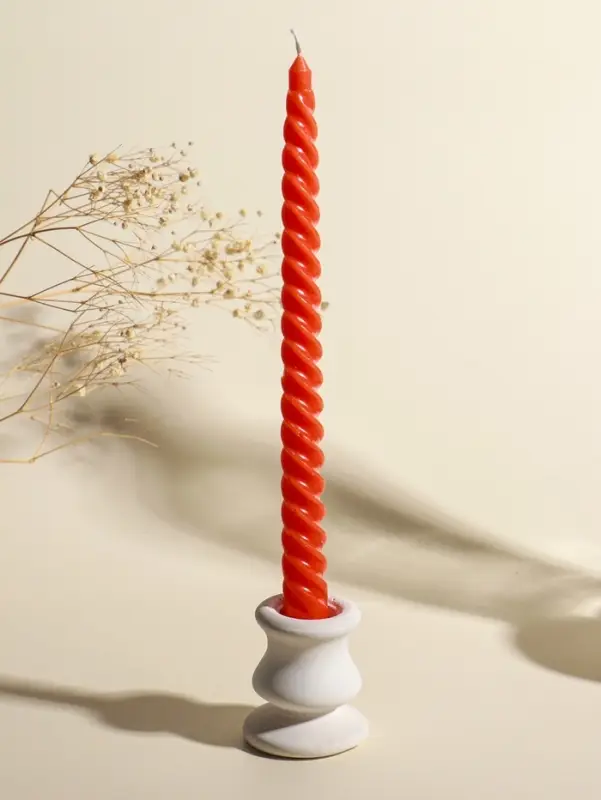 Набор свечей витых, 2х25 см, 4 шт, палитра оранжевого 25,5х8,8х2,4 см