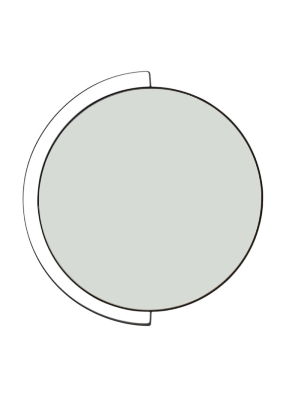 Зеркало интерьерное настенное в круглом корпусе из металла с ободом  d=46см, черный