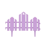 Ограждение декоративное, 25 &times; 170 см, 5 секций, пластик, сиреневое, &laquo;Чудный сад&raquo;