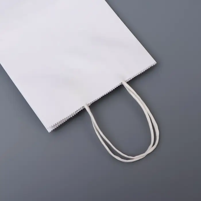 Пакет белый без печати, круглая ручка, 15&times;21&times;8 см, 120 г