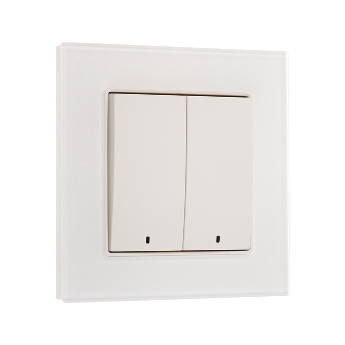 Выключатель TOT Matte Glass, 10 А, 2 кл., с подсветкой, скрытый, стекло, белый