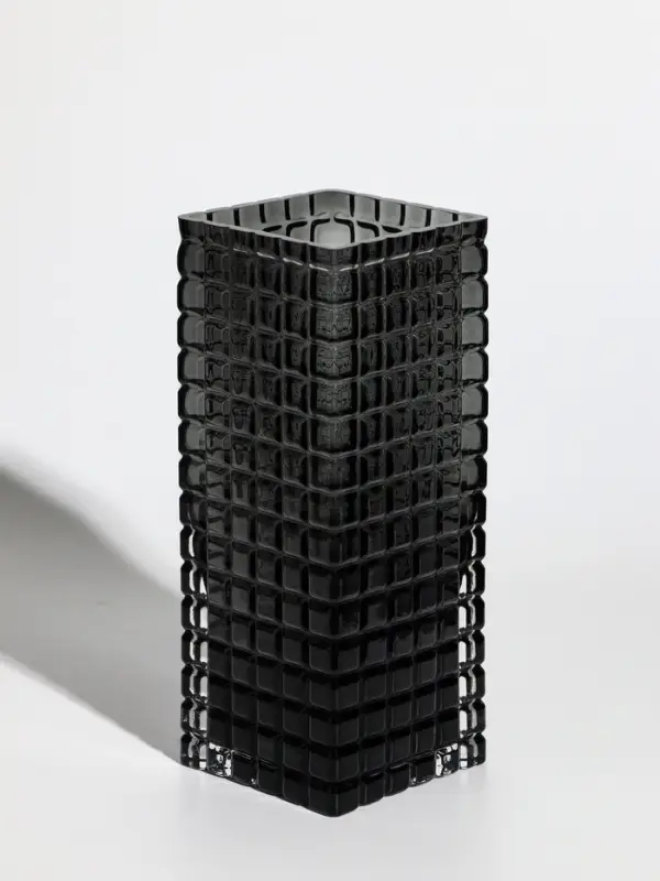 Ваза стекло настольная "Валери" кубики, 24,5х10 см, серый