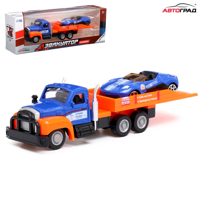 Грузовик металлический &laquo;Эвакуатор&raquo;, с машинкой, цвет МИКС