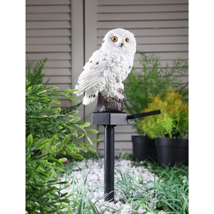 Садовый светильник на солнечной батарее &laquo;Полярная сова&raquo;, 45 см, 1 LED, свечение тёплое белое