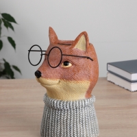 Ваза керамика настольная "Лиса в очках" 14х14х22 см