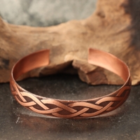 Браслет &laquo;Ручей&raquo;, пластинчатый, узкий, медь