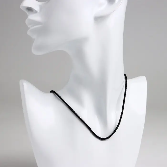 Шнурок нейлоновый d=2 мм, канатное плетение, 45 см, цвет чёрный