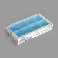 Коробка под 8 конфет с ячейками &laquo;Новогодние подарки&raquo;, 10 х 18,5 х 3 см