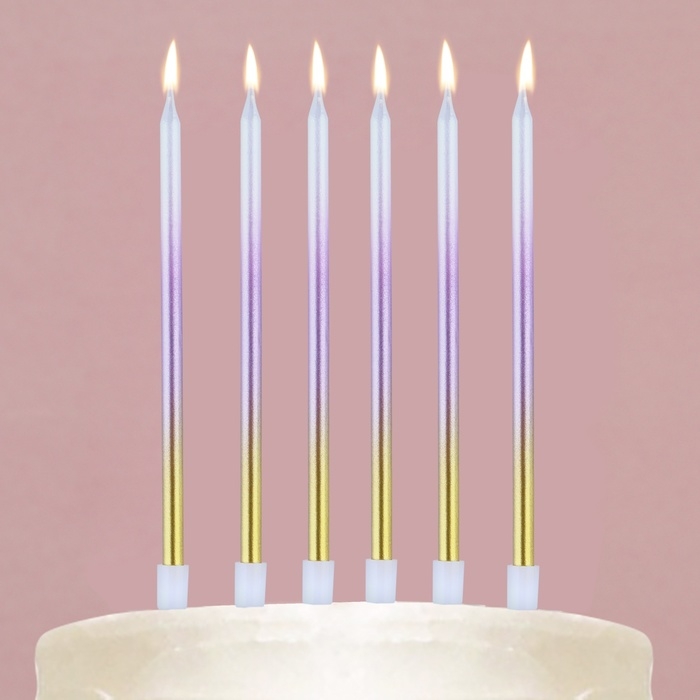 Свечи для торта &laquo;Make a wish&raquo;, 6 шт., 13 х 0,5 см