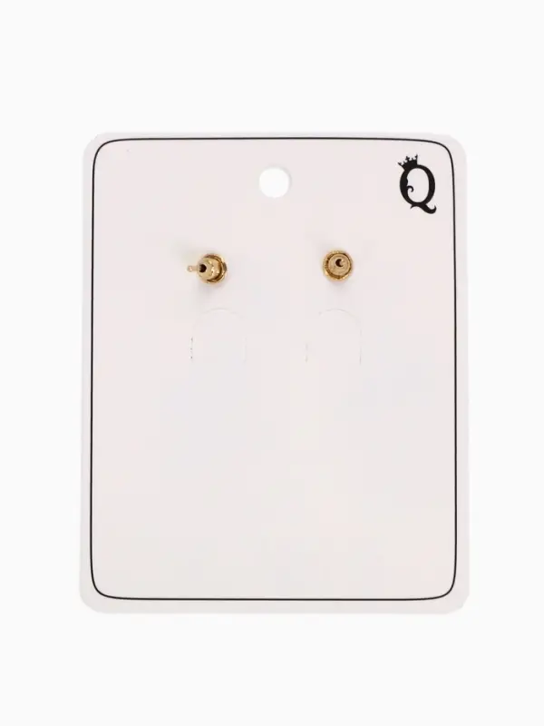 Серьги "Стиль камня", цвет коричневый в золоте