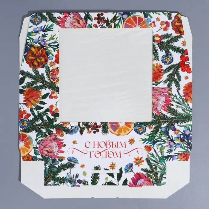 Коробка складная &laquo;Новогодняя ботаника&raquo;, 20 х 20 х 4 см