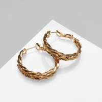 Серьги металл &laquo;Богема&raquo; косичка, цвет золото