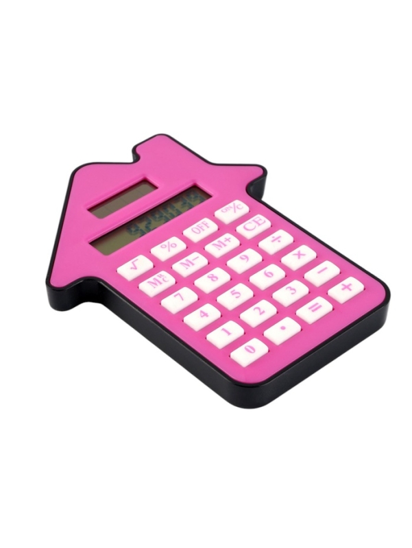 Калькулятор настольный "Домик" 08-разрядный, малиновый